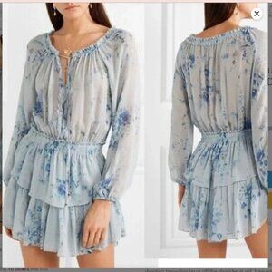 Loveshackfancy silk long sleeve dress - size s